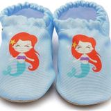 Mermaid Kaydırmaz Taban Bebek Yazlık Patik Mavi , Ev Botu Terliği Kreş Ayakkabısı Panduf F-824