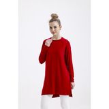 Mermaya Premium Kalite Penye Tunik. - Kırmızı - Standart