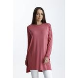 Mermaya Premium Kalite Penye Tunik. - Koyu Pembe - Standart