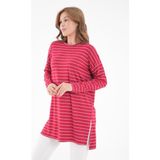 Mermaya Premium Kalite Penye Tunik. - Standart - Kırmızı - Beyaz