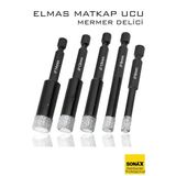 Mermer Delme Elmas Matkap Ucu - 5'li Porselen Karo Seramik Taş, Cam, Granit Için Elmas Matkap Uçl