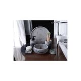 Mermer Desen Antrasit Beton Banyo Seti,tepsi,sıvı,katı Sabunluk,havluluk,mumluk TR-0800
