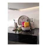 Mermer Desen Antrasit Serisi Beton Banyo Seti,tepsi,sıvı,katı Sabunluk,havluluk,mumluk TR-080