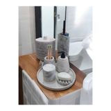Mermer Desen Beton Banyo Seti,Tuvalet Fırçası,Çöp Kovası,Katı,Sıvı Sabunluk,Tepsi,Pamukluk TR3206