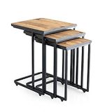 Mermer Desen C Zigon Sehpa 3'lü Mdflam Desenli Renkli 4318 ÇAM MDF (S)