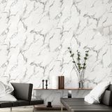 Mermer Desen Duvar Kağıdı | BETA, 1109-2, Siyah, Beyaz, Elyaf Taban (Non-Woven), Vinil kaplı, Silinebilir Yüzey / 1.06x15.6 m - 16.5 m², Yüksek Kalite