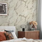 Mermer Desen Duvar Kağıdı | BETA, 1109-3, Bej, Elyaf Taban (Non-Woven), Vinil kaplı, Silinebilir Yüzey / 1.06x15.6 m - 16.5 m², Yüksek Kalite