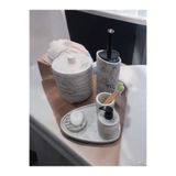 Mermer Desen Tam Beton Banyo Seti,Tuvalet Fırçası,Çöp Kovası,Katı,Sıvı Sabunluk,Tepsi TR3202