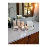 Mermer Desenli Beton Banyo Seti,Sıvı Sabunluk ,Diş Fırçalığı,Kulak Çubukluğu,Katı Sabunluk,Havluluk TR198124
