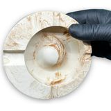 Mermer Desenli Büyük Boy Beton Kül Tablası Küllük 13 cm - Bej