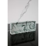 Mermer Desenli El Yapımı Dekoratif Sunum Tepsisi Tabağı Beton Sunumluk 10X25 cm - Yeşil