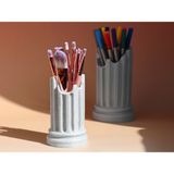 Mermer Desenli Fırça ve Kalemlik Standı – 12CM Dekoratif Organizer Masa Üstü Düzenleyici Desenli - Yok