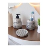 Mermer Desenli Gri Banyo Seti TR2985