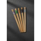 Mermer Desenli Lüks Bambu Yemek Çubuğu - Uzak Doğu Mutfağı Için Estetik ve Modern Chopsticks Mor