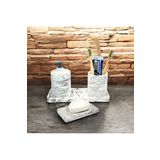 Mermer Esintili Modern Beton Banyo Aksesuar Seti (4 Parça)