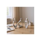 Mermer Görünümlü Düşünen İnsan Figürü 3’lü Set - Dekoratif - Modern Porselen Tozu Obje - 12.5 cm
