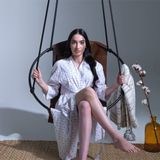 Mern Living Asılı Yumurta Sandalyesi - El Yapımı İskandinav Tarzı Hamak Salıncak Sandalye, Yatak Odası için Asılı Sandalye, İç ve Dış Mekan Salıncak, Çift Katmanlı Suni Deri, 3 Kademeli Kurulum 124 kg