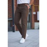Mero Life Erkek Açık Kahverengi Italyan Kesim Slim Fit Kaliteli Esnek Likralı Bilek Boy Kumaş Pantolon 31