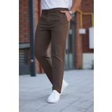 Mero Life Erkek Açık Kahverengi Italyan Kesim Slim Fit Kaliteli Esnek Likralı Bilek Boy Kumaş Pantolon 33