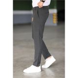 Mero Life Erkek Antrasit Italyan Kesim Slim Fit Kaliteli Esnek Likralı Bilek Boy Kumaş Pantolon Antrasit