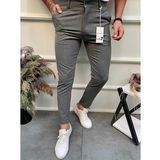 Mero Life Erkek Gri Italyan Kesim Slim Fit Kaliteli Esnek Likralı Bilek Boy Kumaş Pantolon