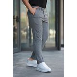 Mero Life Erkek Gri Italyan Kesim Slimfit Kumaş Pantolon - 30