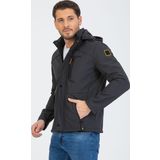 Mero Life Erkek Gri Kapüşonlu Su Ve Rüzgar Geçirmez Softshell Mont