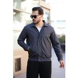Mero Life Erkek Gri Su Ve Rüzgar Geçirmez Oversize Rahat Kesim Bel Lastikli Astarlı Mevsimlik Mont