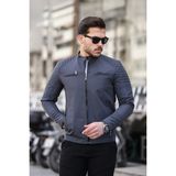 Mero Life Erkek Gri Su ve Rüzgar Geçirmez Slim Fit Astarlı Mevsimlik Mont - 2XL