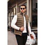 Mero Life Erkek Haki Nubuk Süet Şişme Yelek - XL