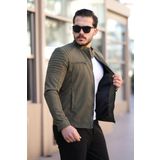 Mero Life Erkek Haki Su Ve Rüzgar Geçirmez Slim Fit Astarlı Mevsimlik Mont