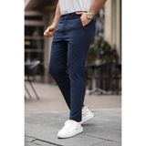 Mero Life Erkek Lacivert Italyan Kesim Slim Fit Kaliteli Esnek Likralı Bilek Boy Kumaş Pantolon - 30