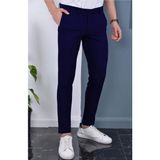 Mero Life Erkek Lacivert Italyan Kesim Slim Fit Kaliteli Esnek Likralı Bilek Boy Kumaş Pantolon - 33
