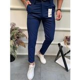 Mero Life Erkek Lacivert Italyan Kesim Slim Fit Kaliteli Esnek Likralı Bilek Boy Kumaş Pantolon