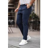Mero Life Erkek Lacivert Kaliteli Esnek Likralı Bilek Boy Kumaş Pantolon