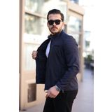 Mero Life Erkek Lacivert Su Ve Rüzgar Geçirmez Slim Fit Astarlı Mevsimlik Mont