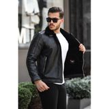 Mero Life Erkek Napa Deri Içi Full Kürklü Yüksek Kalite Slim Fit Siyah Mont & Ceket - XL - Siyah - Siyah