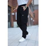 Mero Life Erkek Siyah Baggy Eşofman Altı Fermuarlı Paça Kaliteli Paraşüt Kumaş 2XL