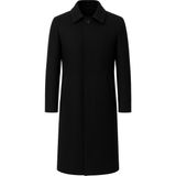 Mero Life Erkek Siyah Dar Kesim Uzun Yün Karışımlı Kaşe Gömlek Yaka Palto&kaban - 5XL