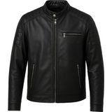 Mero Life Erkek Siyah Dar Kesim Yeni Sezon Deri Ceket Mont - 5XL