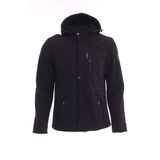 Mero Life Erkek Siyah Kapüşonlu Outdoor Su Ve Rüzgar Geçirmez Softshell Spor Mont S Mero-473NM