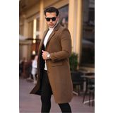 Mero Life Erkek Taba Dar Kesim Uzun Kaşe Kaban