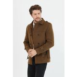 Mero Life Erkek Taba Kemerli Kaşe Kaban Trenç Model