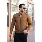 Mero Life Erkek Taba Su Ve Rüzgar Geçirmez Slim Fit Astarlı Mevsimlik Mont