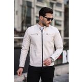 Mero Life Erkek Taş Rengi Su ve Rüzgar Geçirmez Slim Fit Astarlı Mevsimlik Mont