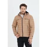 Mero Life Erkek Vizyon Dar Kesim Kapüşonlu Kalın Kumaş Süet Mont - 2XL