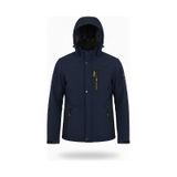 Mero Life İçi Kürklü Kapüşonlu Su ve Rüzgar Geçirmez Softshell Erkek Mont Lacivert
