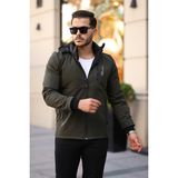Mero Life Outdoor Kapüşonlu Su ve Rüzgar Geçirmez Kapitone Içi Kürklü Elyaf Dolgulu Şişme Haki Softshell Mont