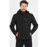 Mero Life Su Ve Rüzgar Geçirmez Kürklü Softshell Siyah Erkek Mont