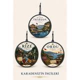 Meröka 3 Adet Karadeniz'in Incileri Tasarımlı Oto Kokusu,araba Kokusu,oto Aksesuarı ve Dikiz Ayna Süsü